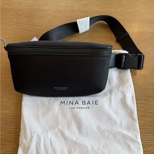 Mina Baie Black Women's Crossbody Belt Nylon Bag